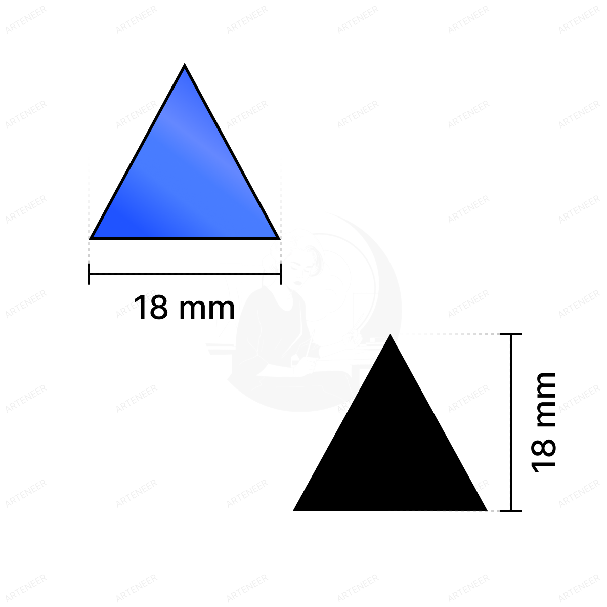 Blue Triangle Shape Mirror