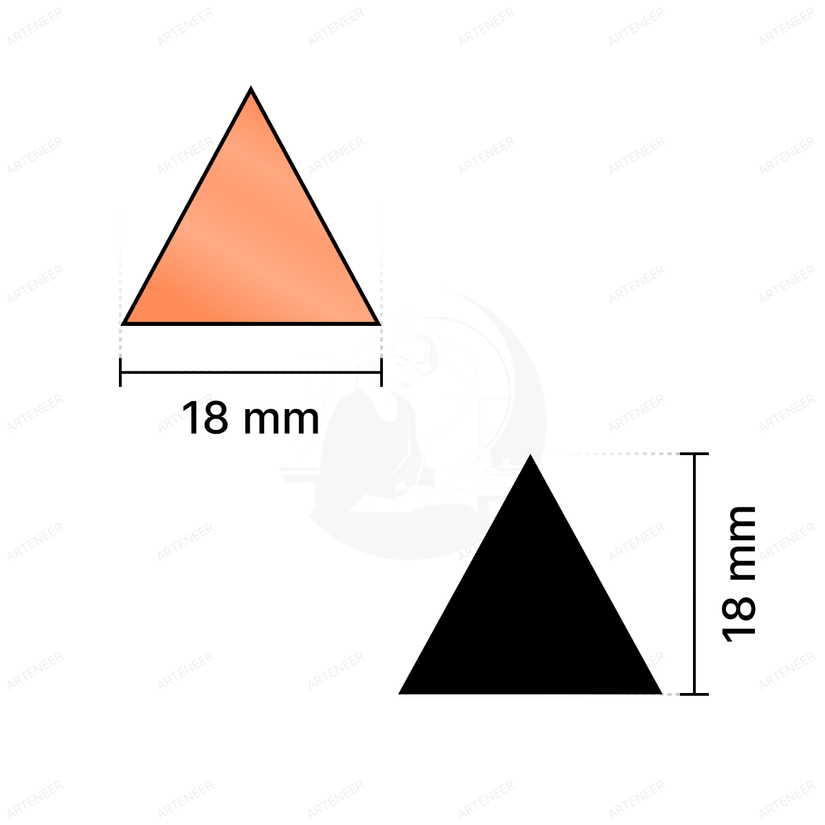 Red Triangle Shape Mirror