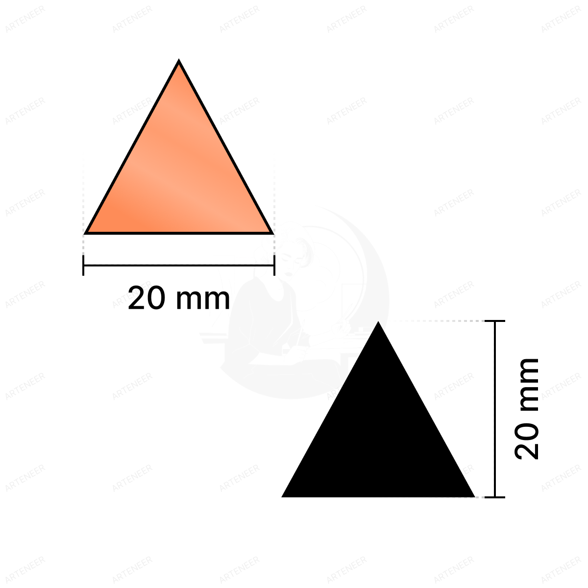 Red Triangle Shape Mirror