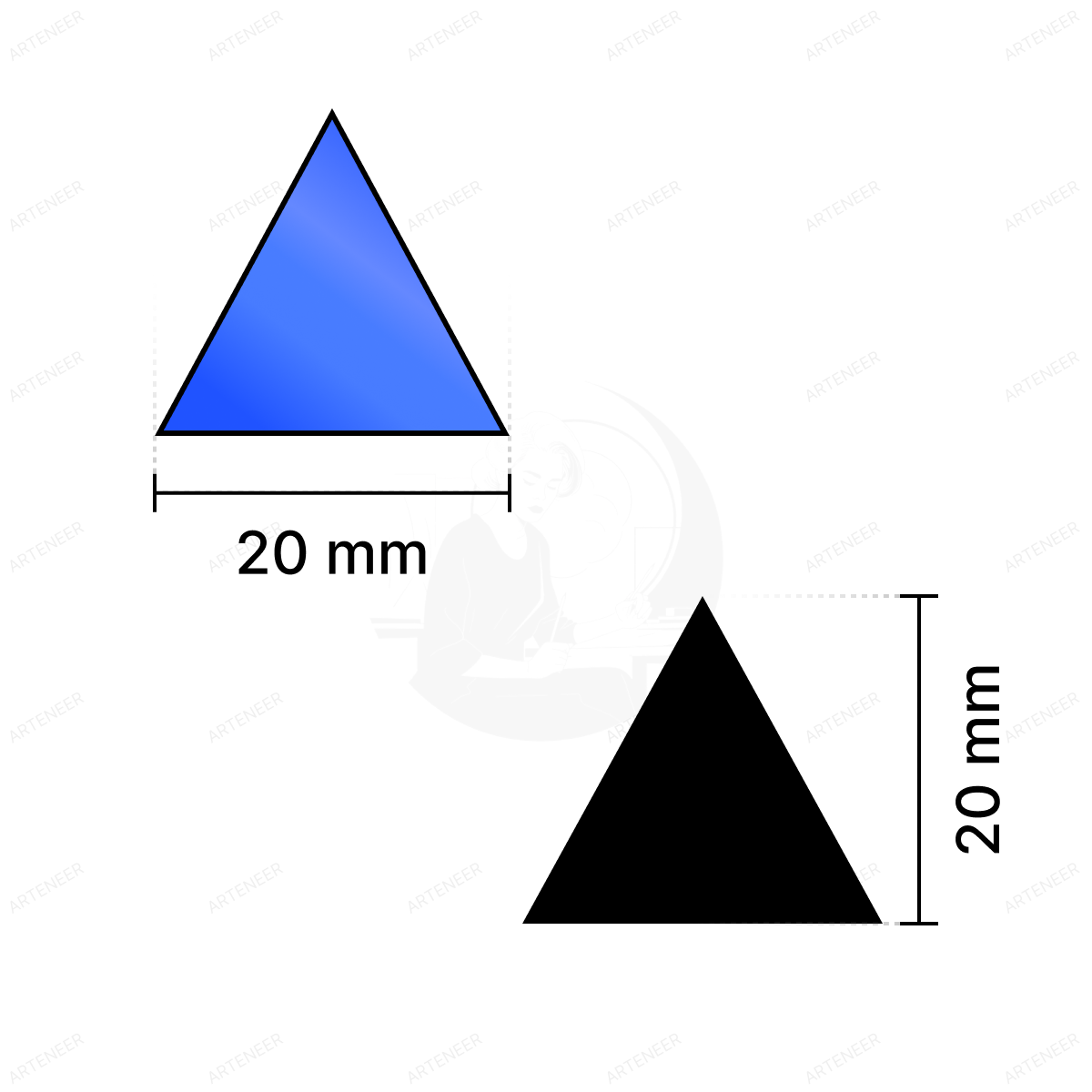 Blue Triangle Shape Mirror