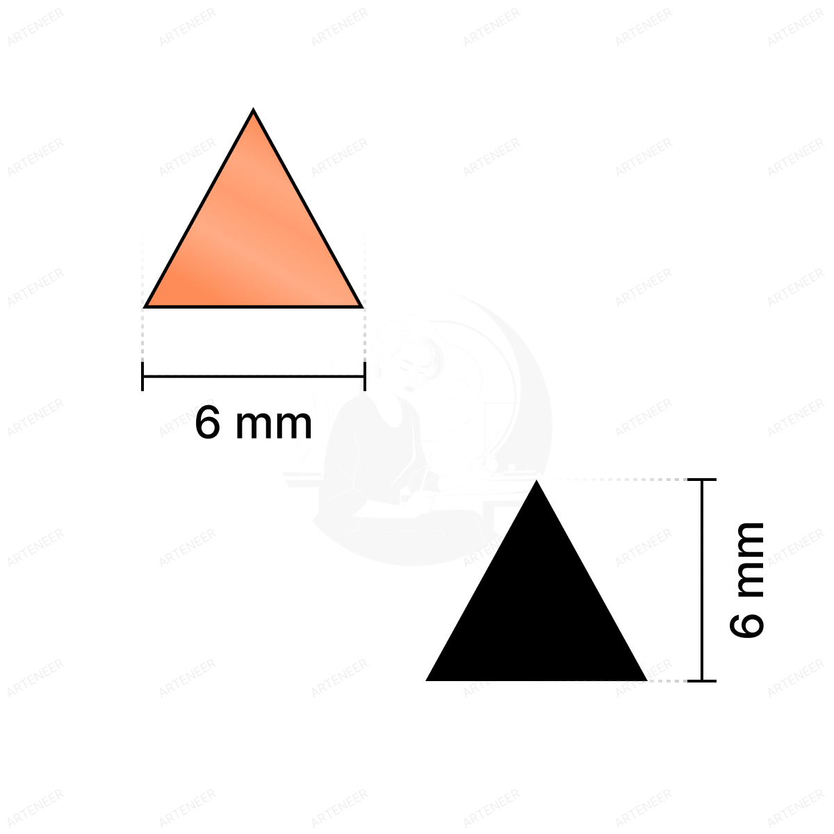 Red Triangle Shape Mirror