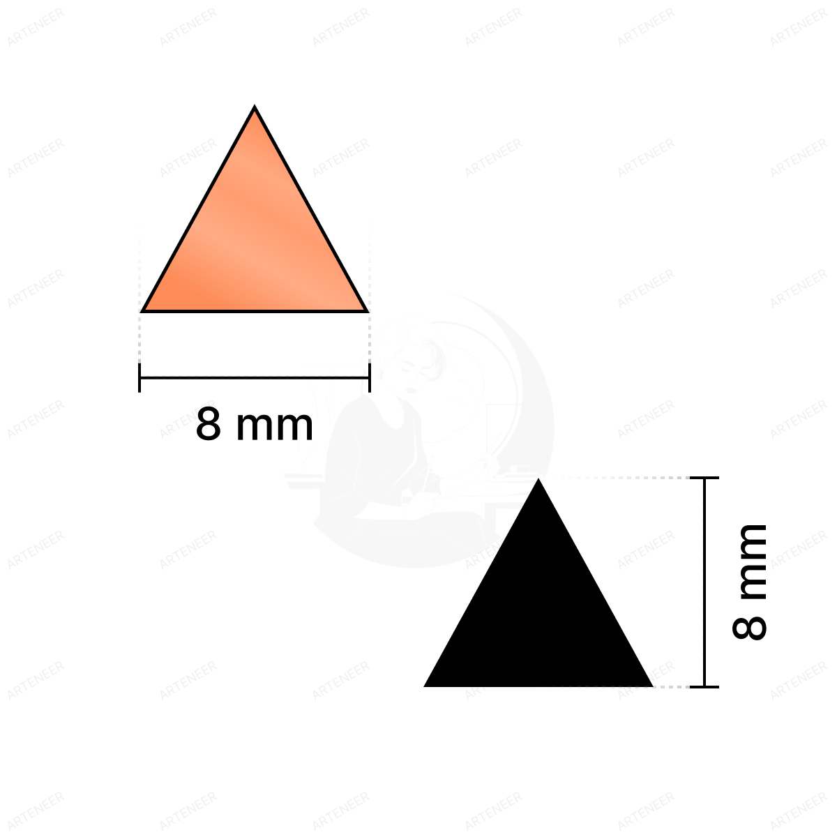 Red Triangle Shape Mirror