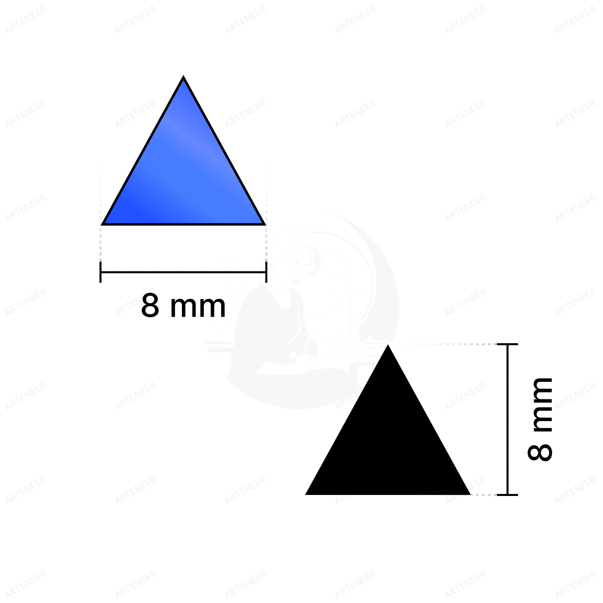 Blue Triangle Shape Mirror