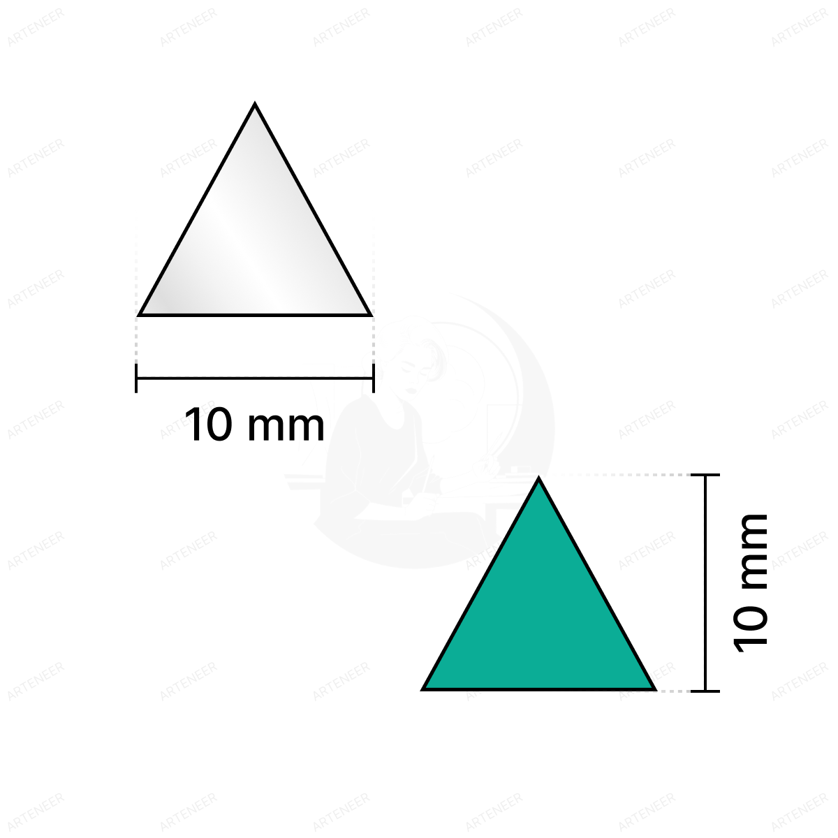 Silver Triangle Shape Mirror