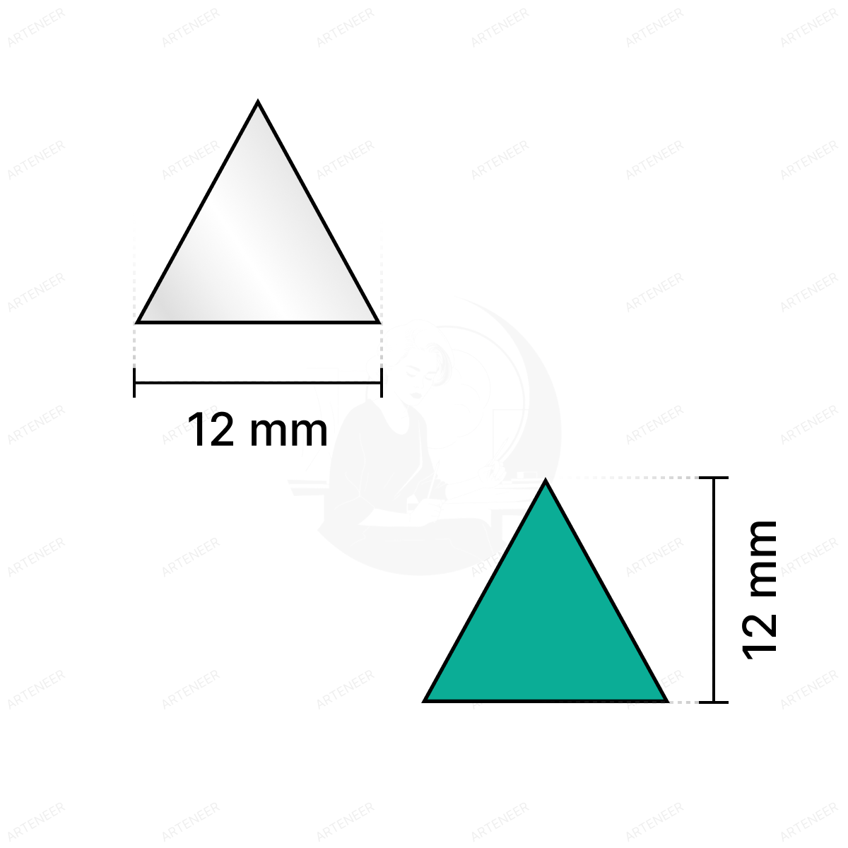 Silver Triangle Shape Mirror