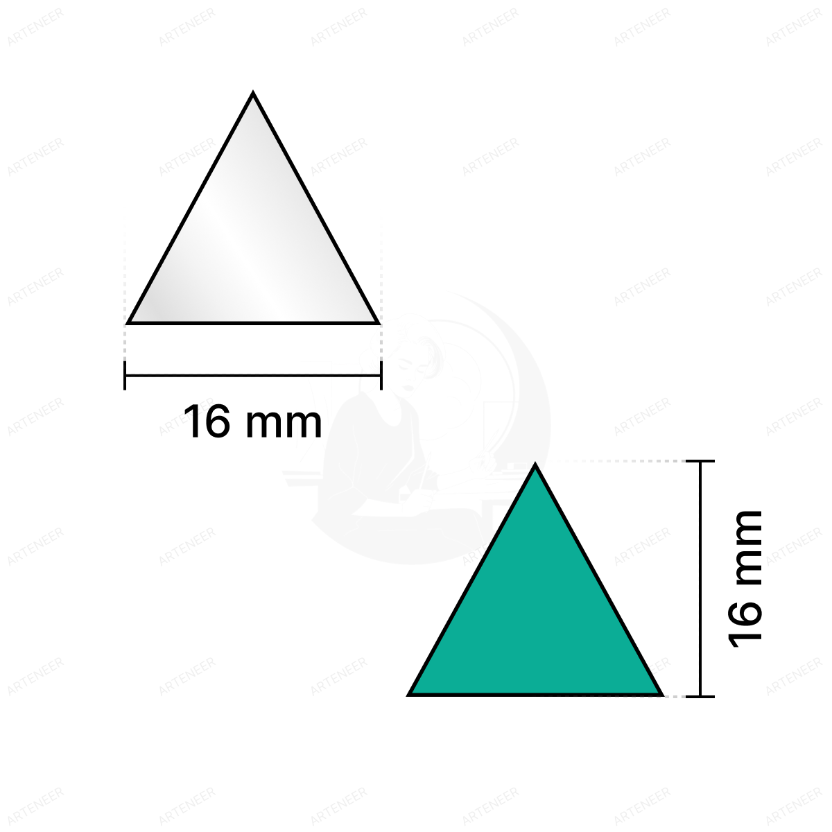 Silver Triangle Shape Mirror