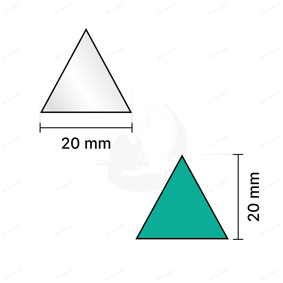 Silver Triangle Shape Mirror