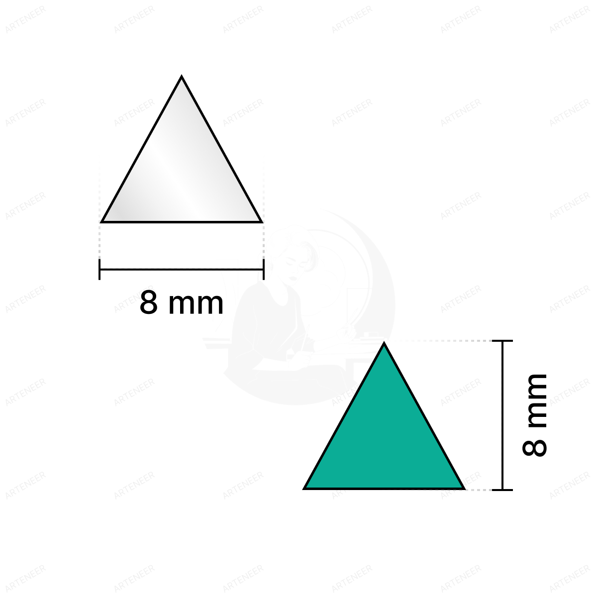 Silver Triangle Shape Mirror