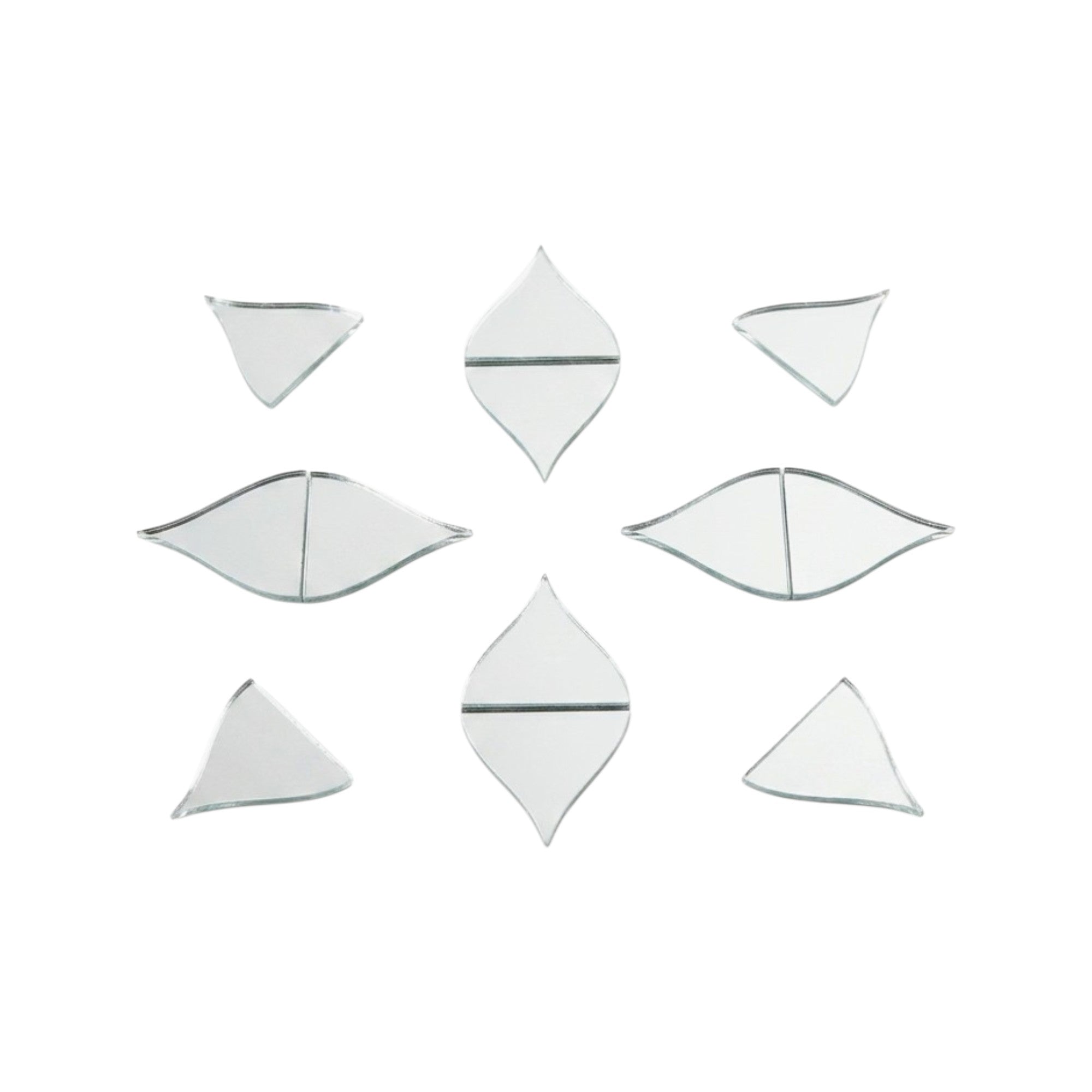 Silver Half Diya Shape Mirror