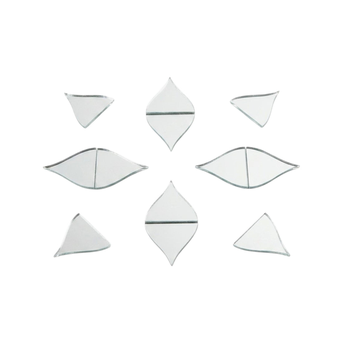 Silver Half Diya Shape Mirror