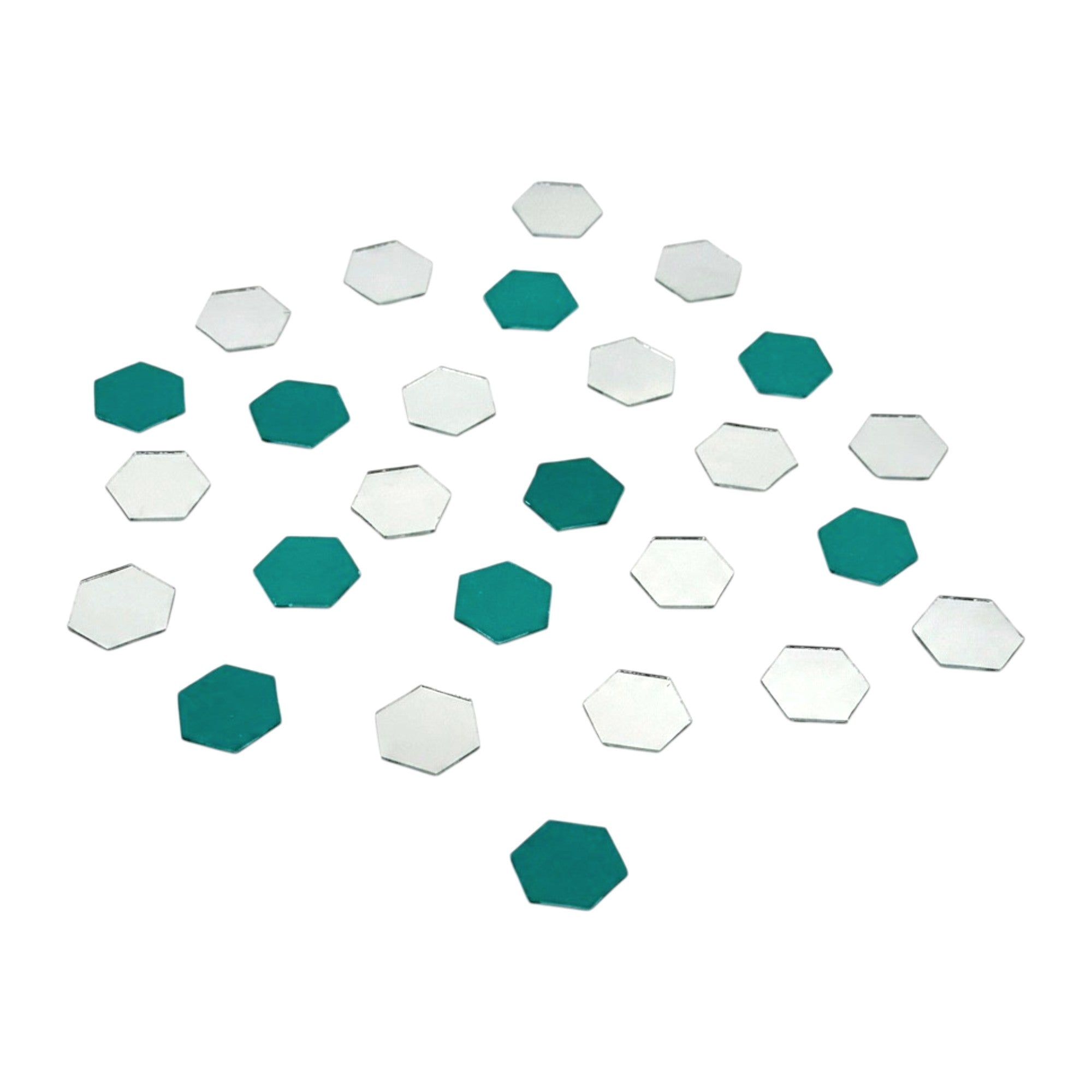 Silver Hexagon Shape  Mirror