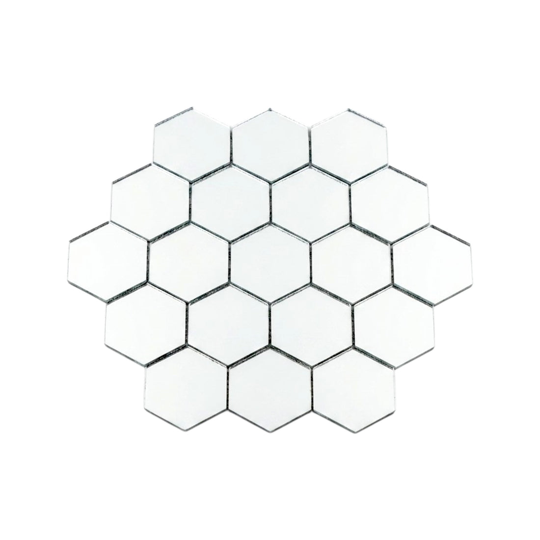 Silver Hexagon Shape  Mirror
