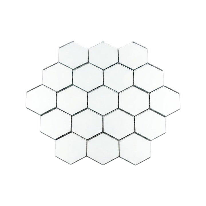 Silver Hexagon Shape  Mirror