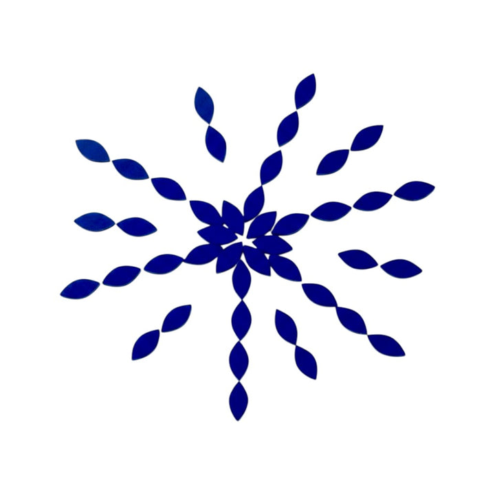 Blue Kashti Pan Shape Mirror
