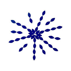 Blue Kashti Pan Shape Mirror