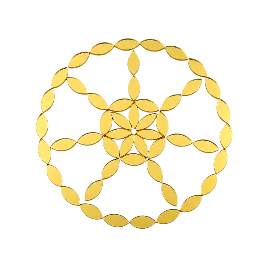 Golden Kashti Pan Shape Mirror