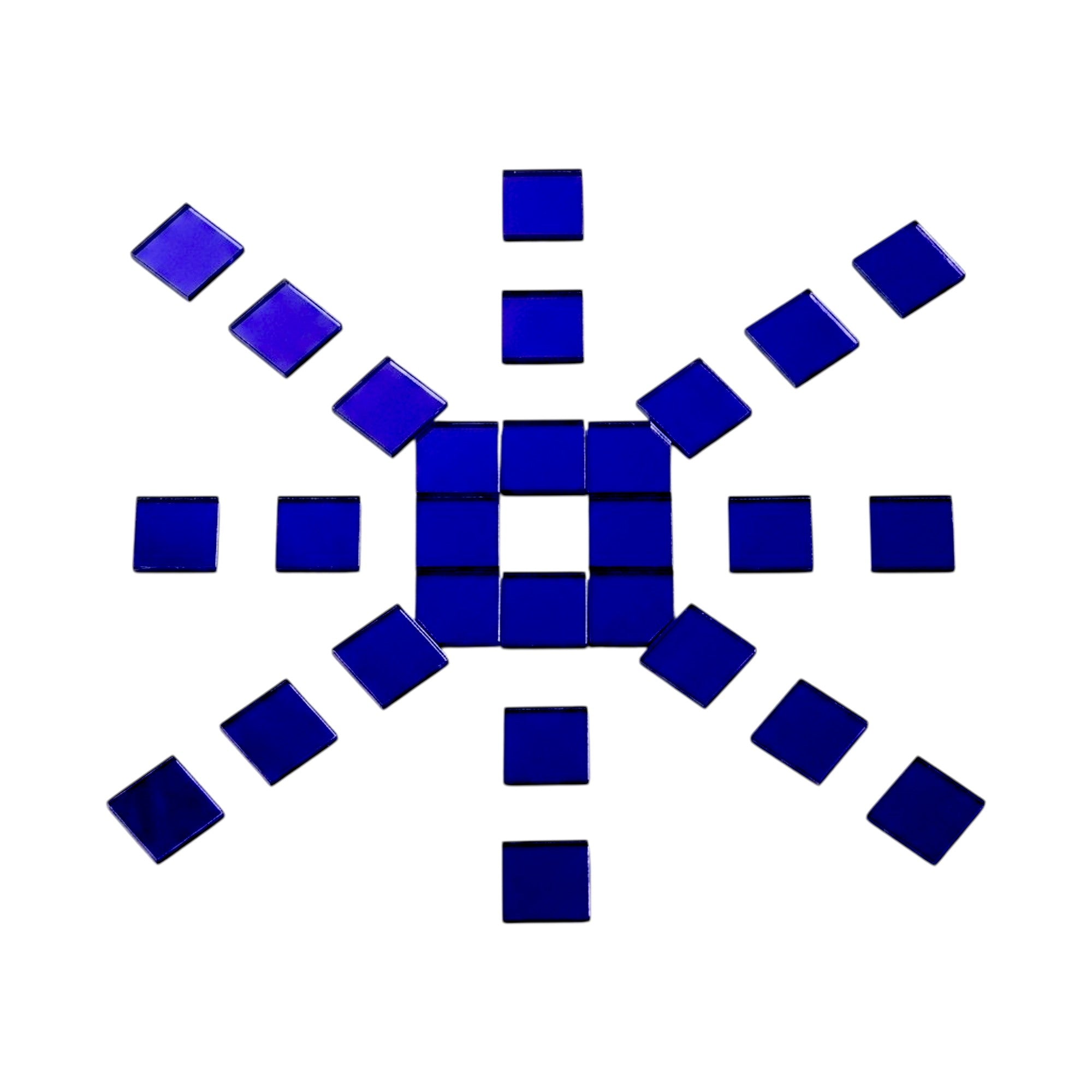 Blue Square Shape Mirror