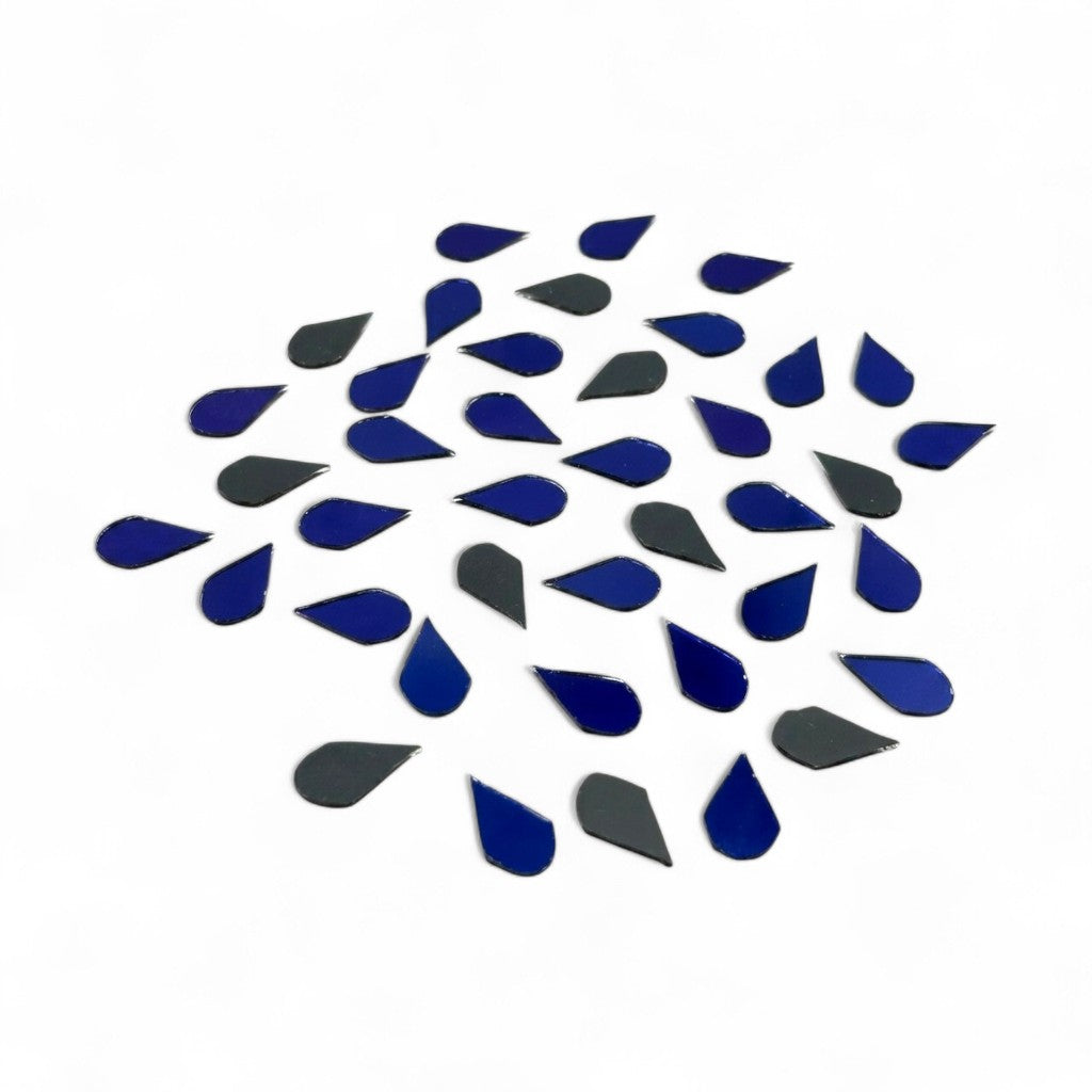 Blue Almond Shape Mirror