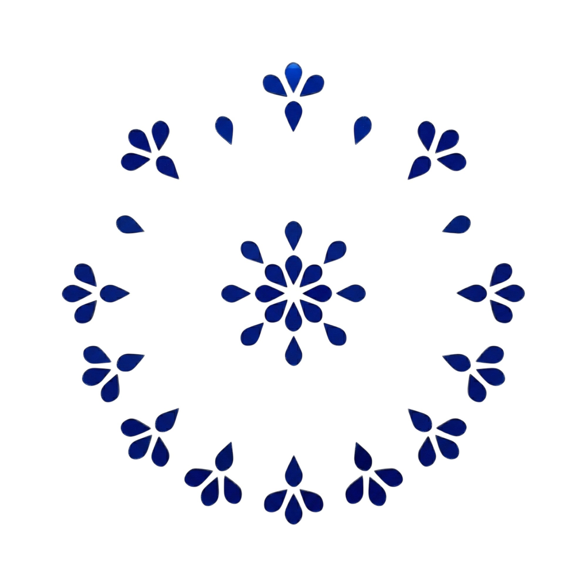 Blue Almond Shape Mirror