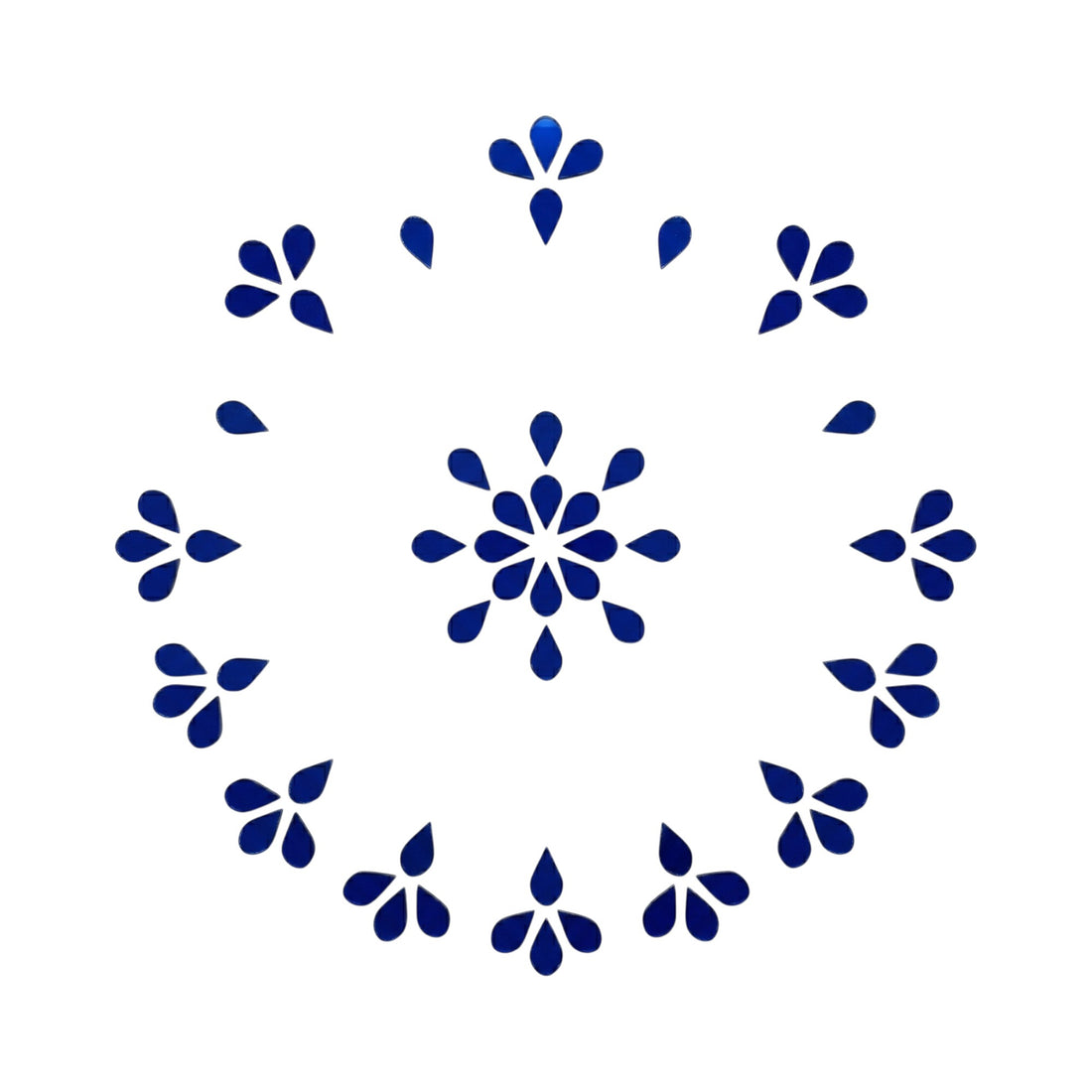 Blue Almond Shape Mirror