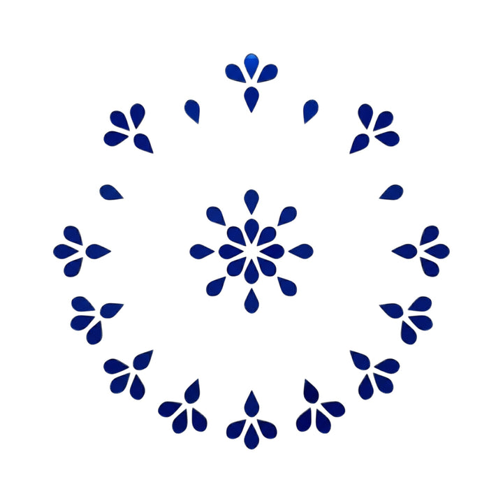 Blue Almond Shape Mirror