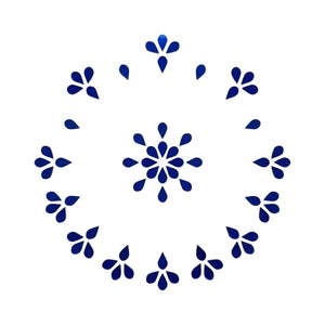 Blue Almond Shape Mirror