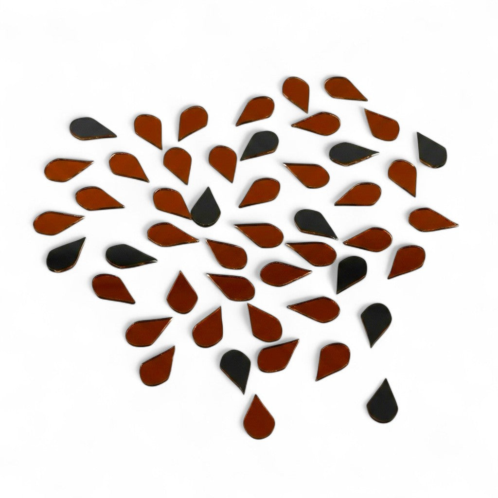 Red Almond Shape Mirror