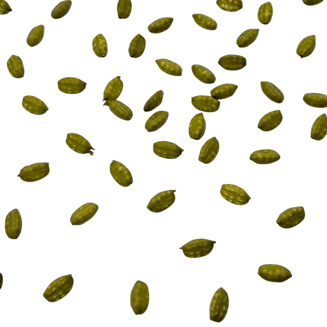 Green acrylic Elaichi cardamom beads for traditional Toran making