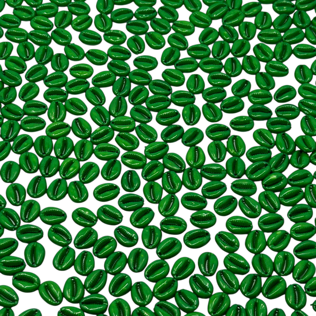 Dark emerald green Cowrie shells for festive decor embellishments