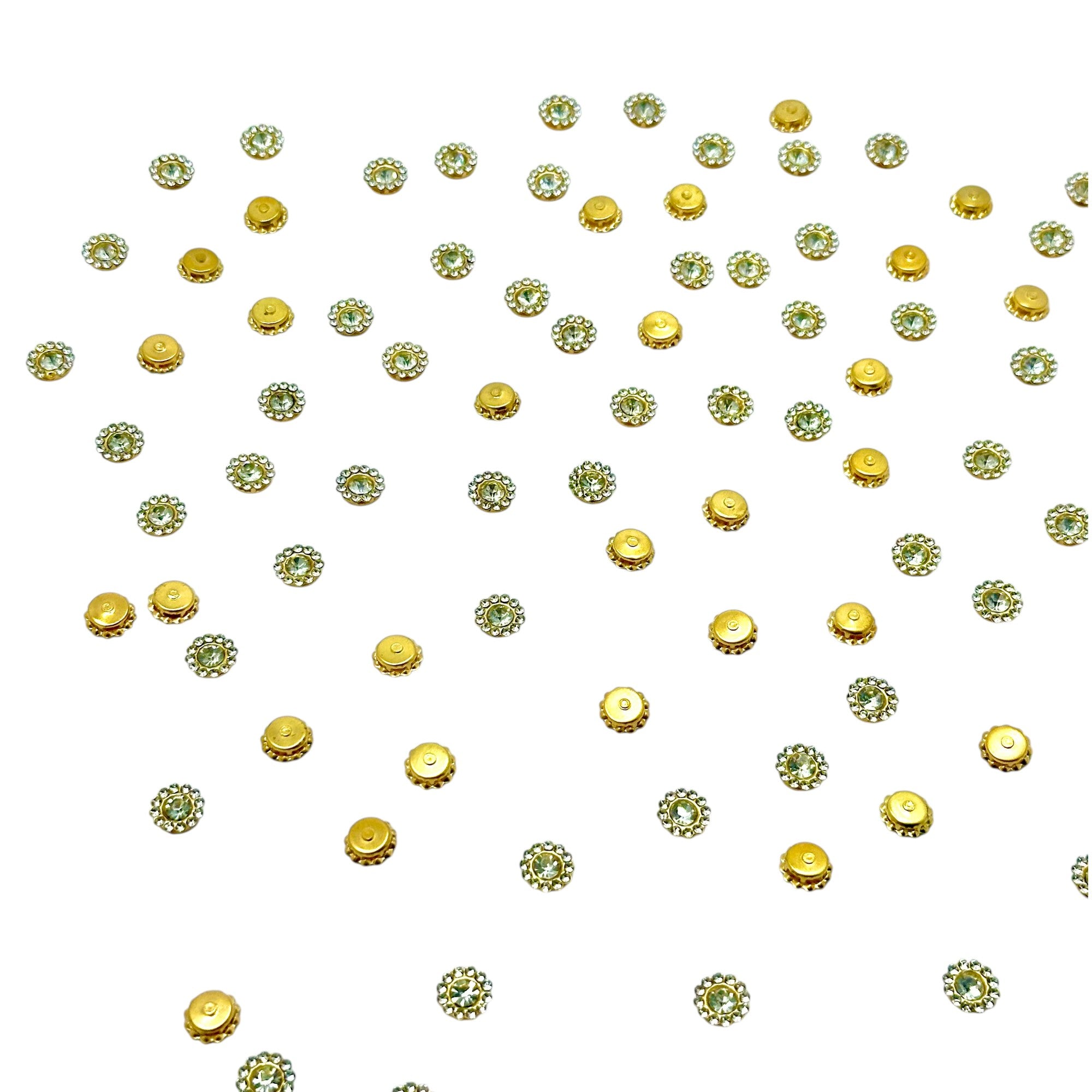 Clear silver halo Polki stones for Lippan art and embroidery
