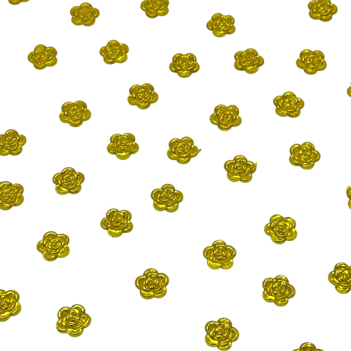 Gold metallic flower embellishments for DIY crafts and Torans