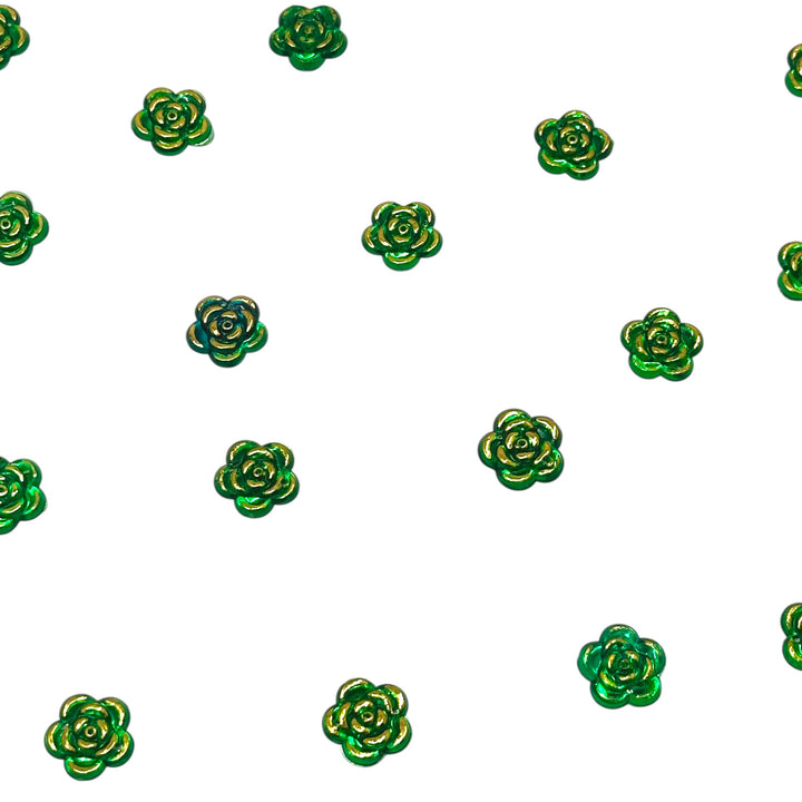 Dark green metallic floral craft shapes for scrapbooking