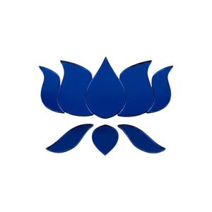 Blue lotus shape mirror