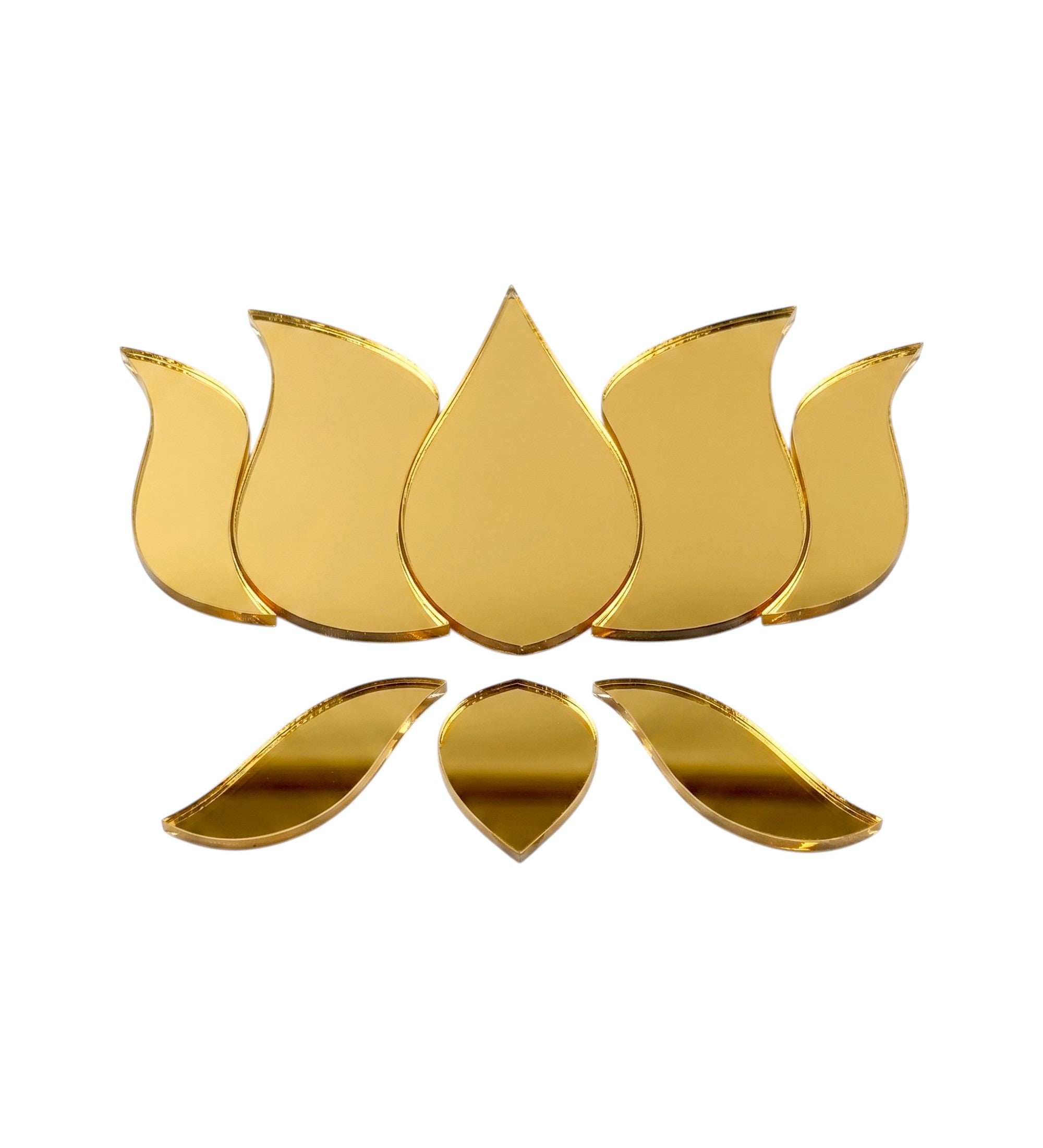 Golden lotus shape mirror