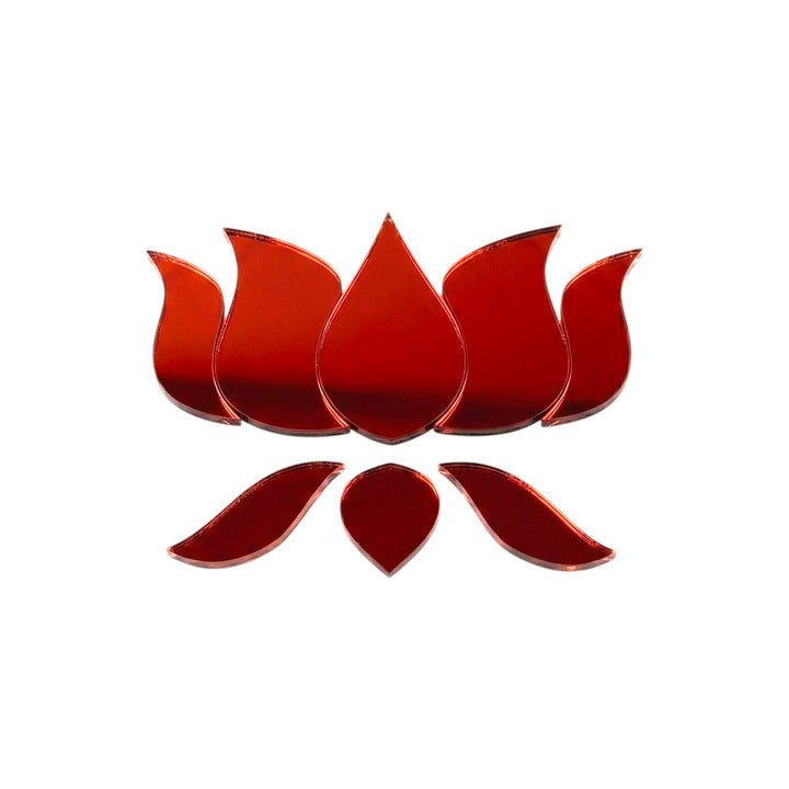 Red lotus shape mirror