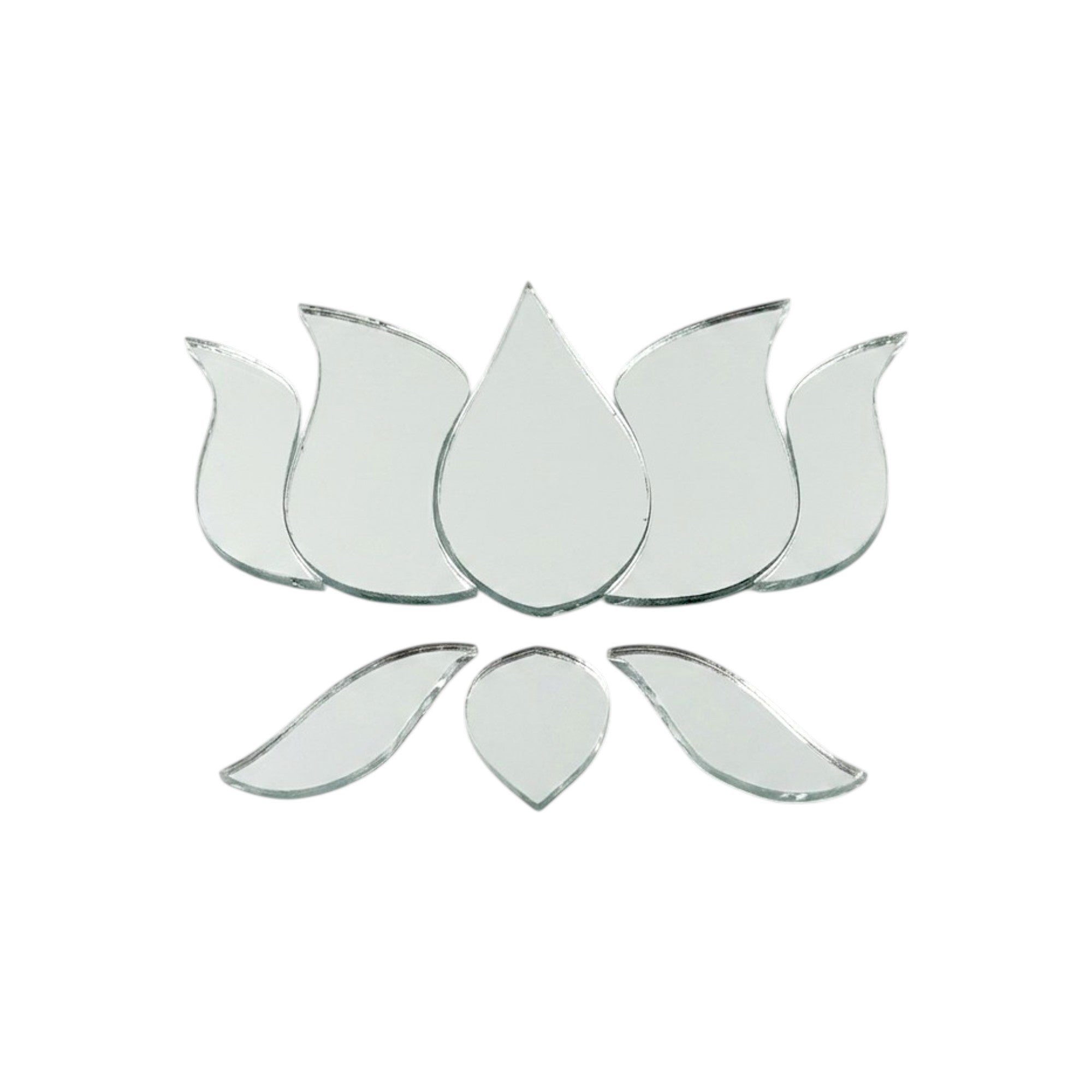 Silver lotus shape mirror