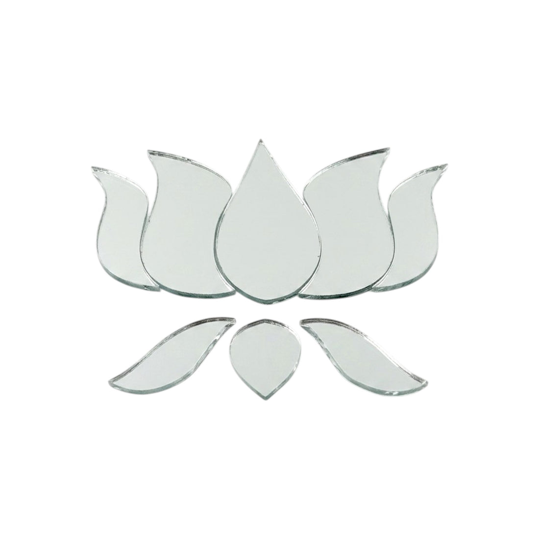 Silver lotus shape mirror