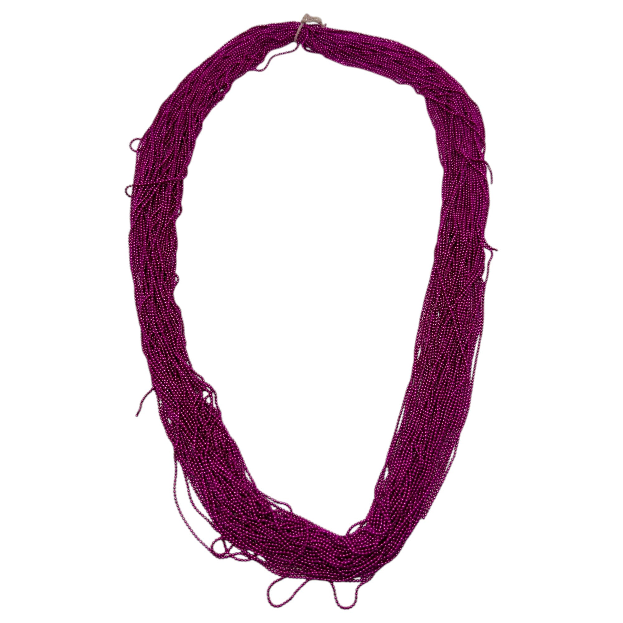 A rich, deep burgundy-colored seed bead chain for DIY crafts, shown in a multi-strand coil.