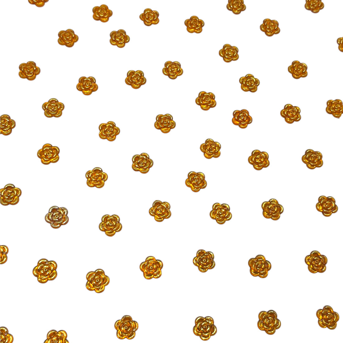 Copper bronze metallic flower beads for mixed media art