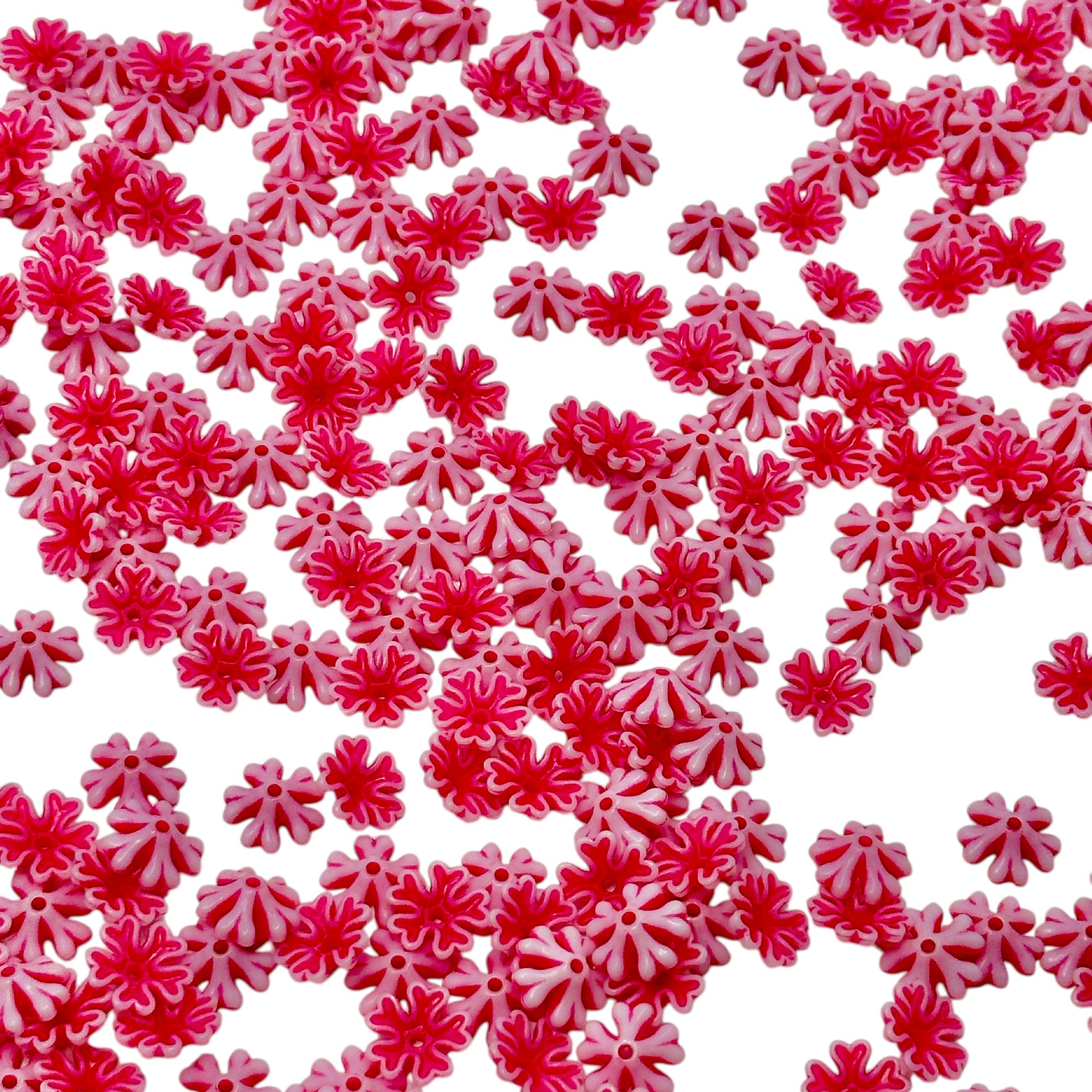 Magenta pink acrylic flower embellishments for traditional crafts