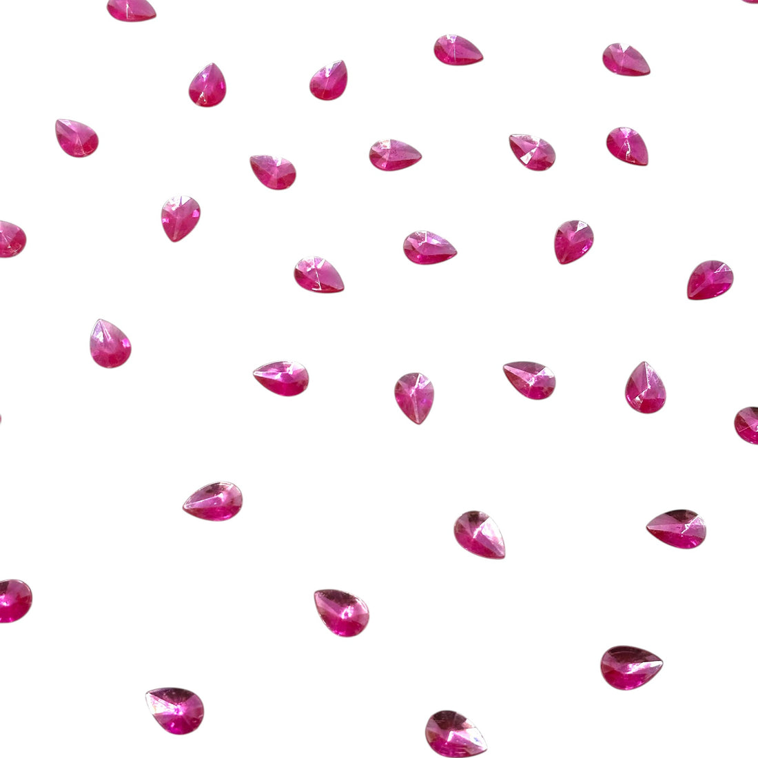 Magenta pink flatback teardrop stones for DIY embellishments