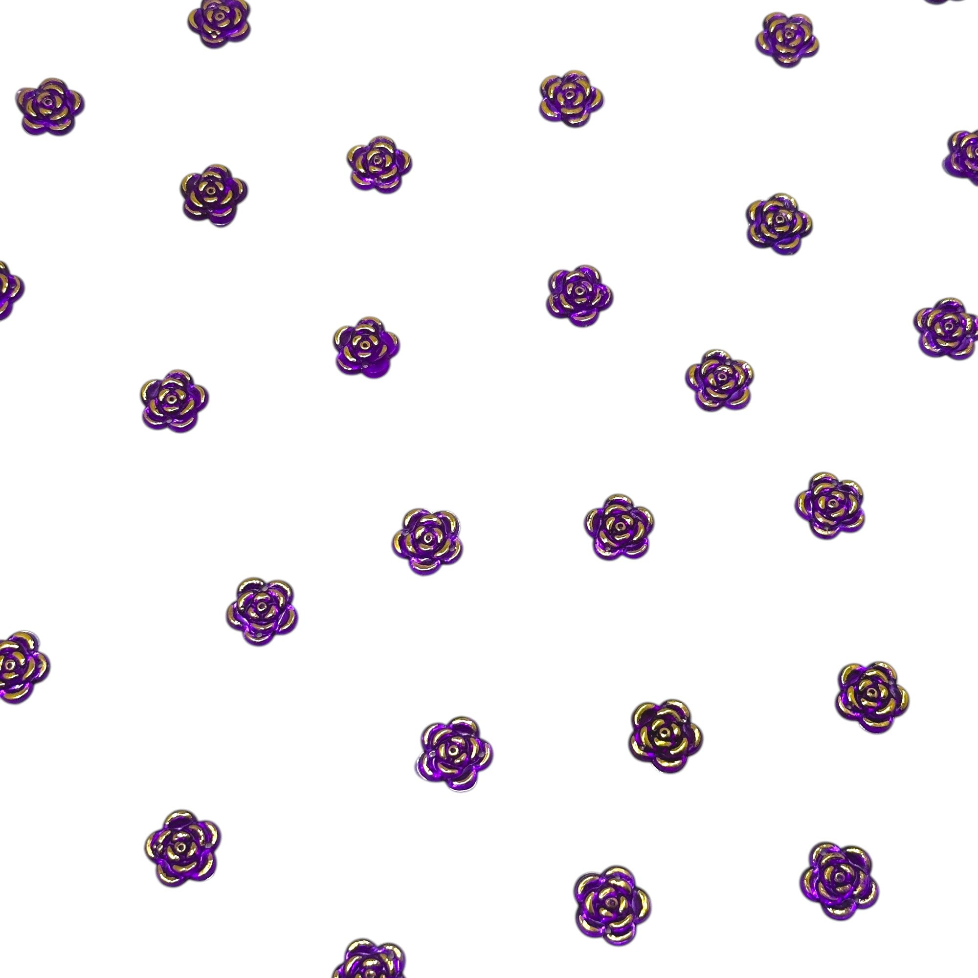 Purple textured metallic flower shapes for traditional crafts