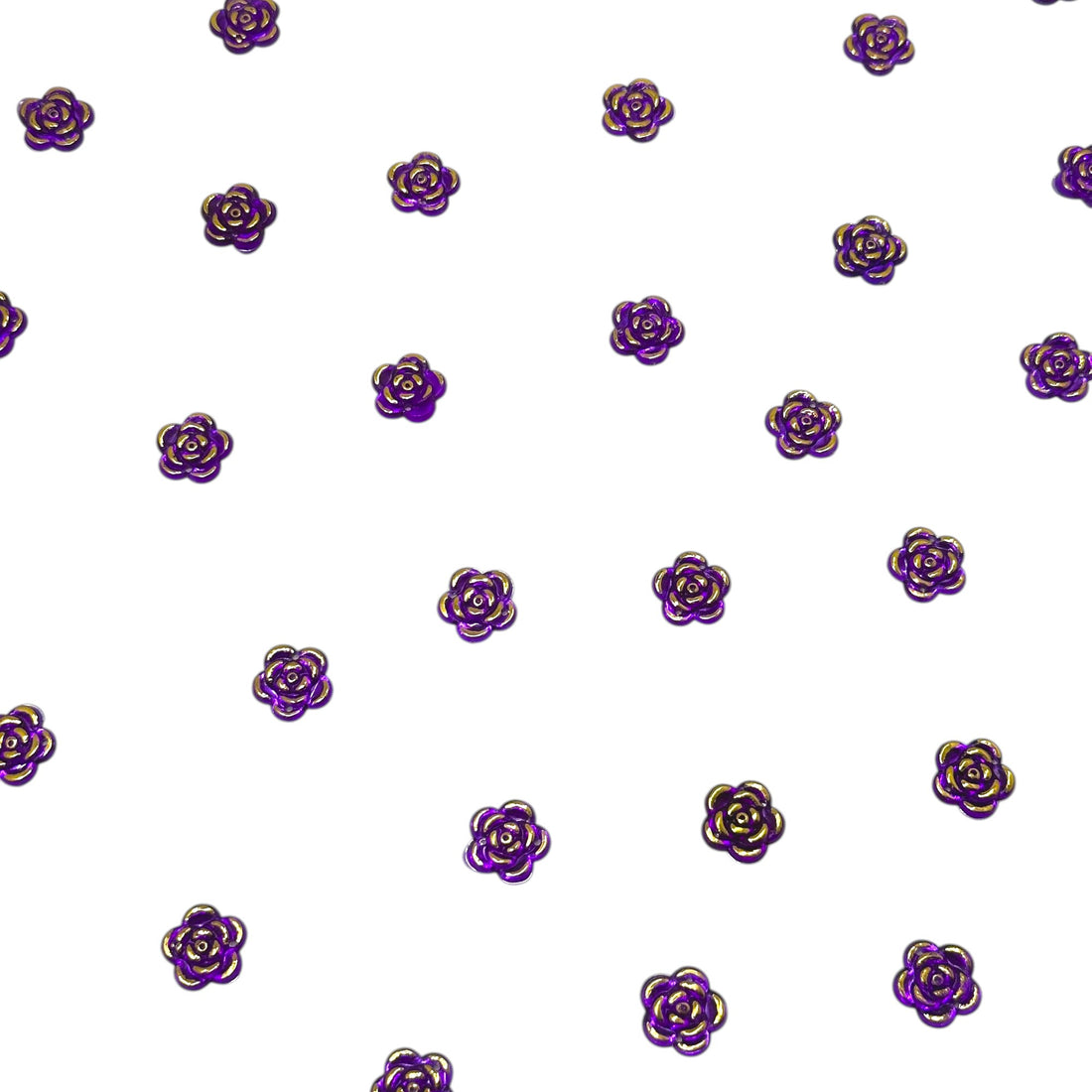 Purple textured metallic flower shapes for traditional crafts