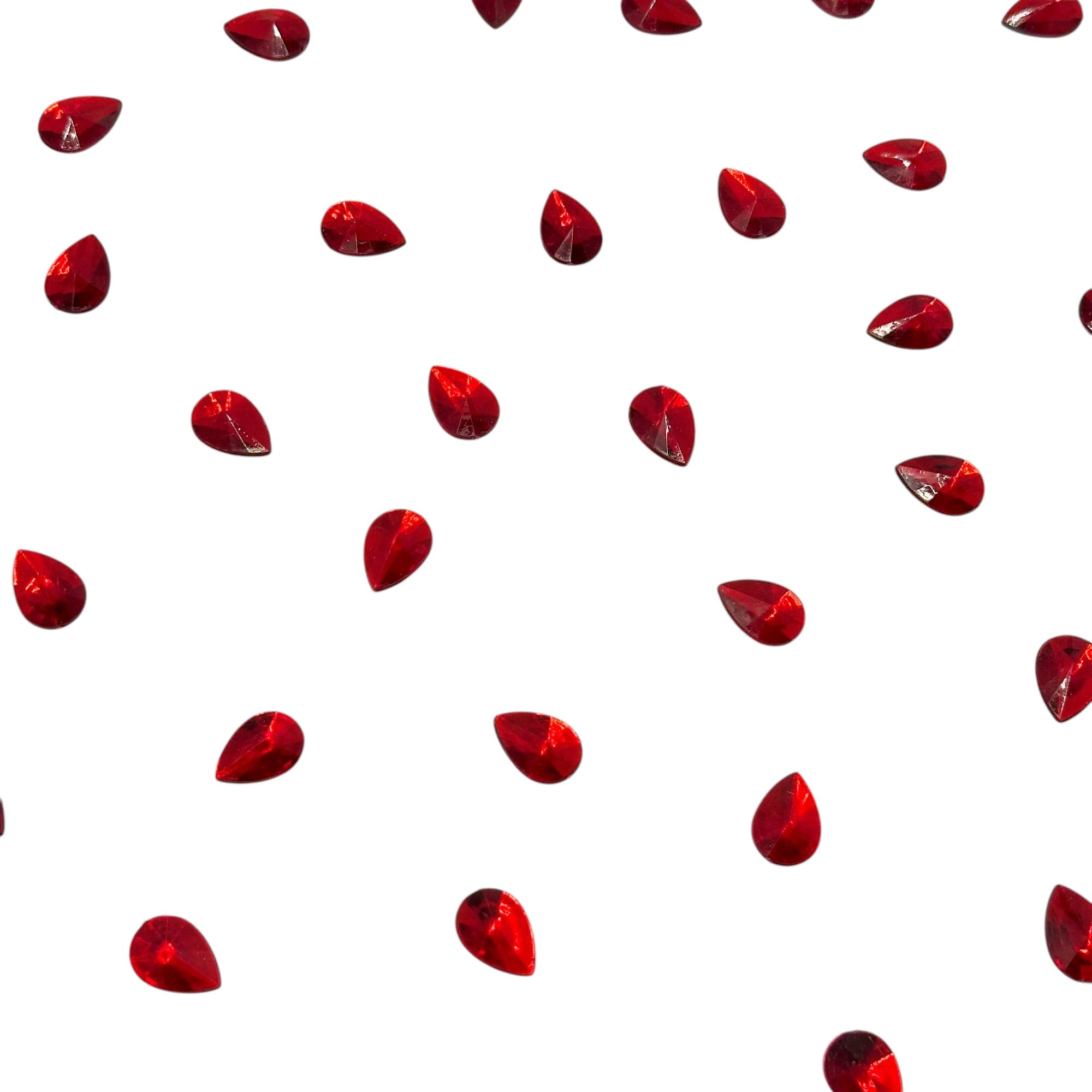 Classic red flatback petal stones for festive DIY projects