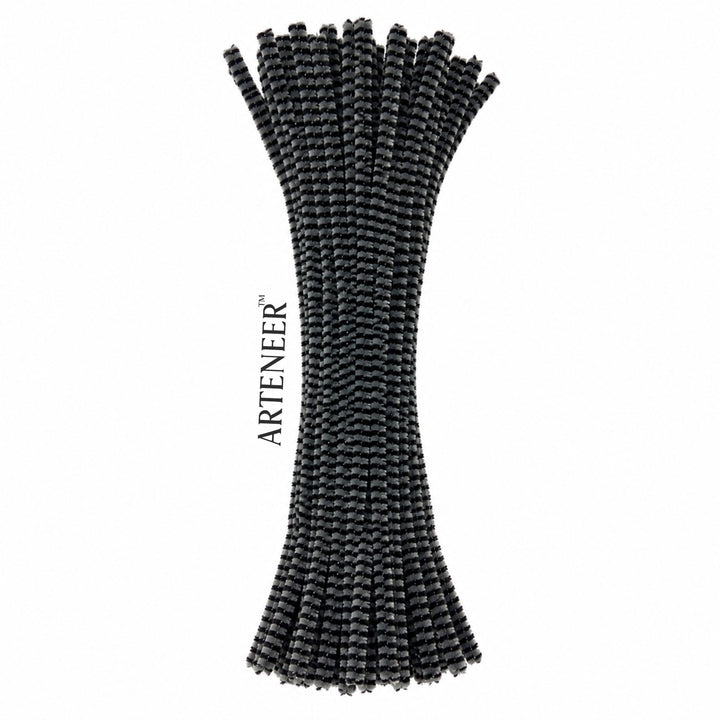 Chenille Stripe Pipe Cleaners - 6mm (12 Inch) | Pack of 100