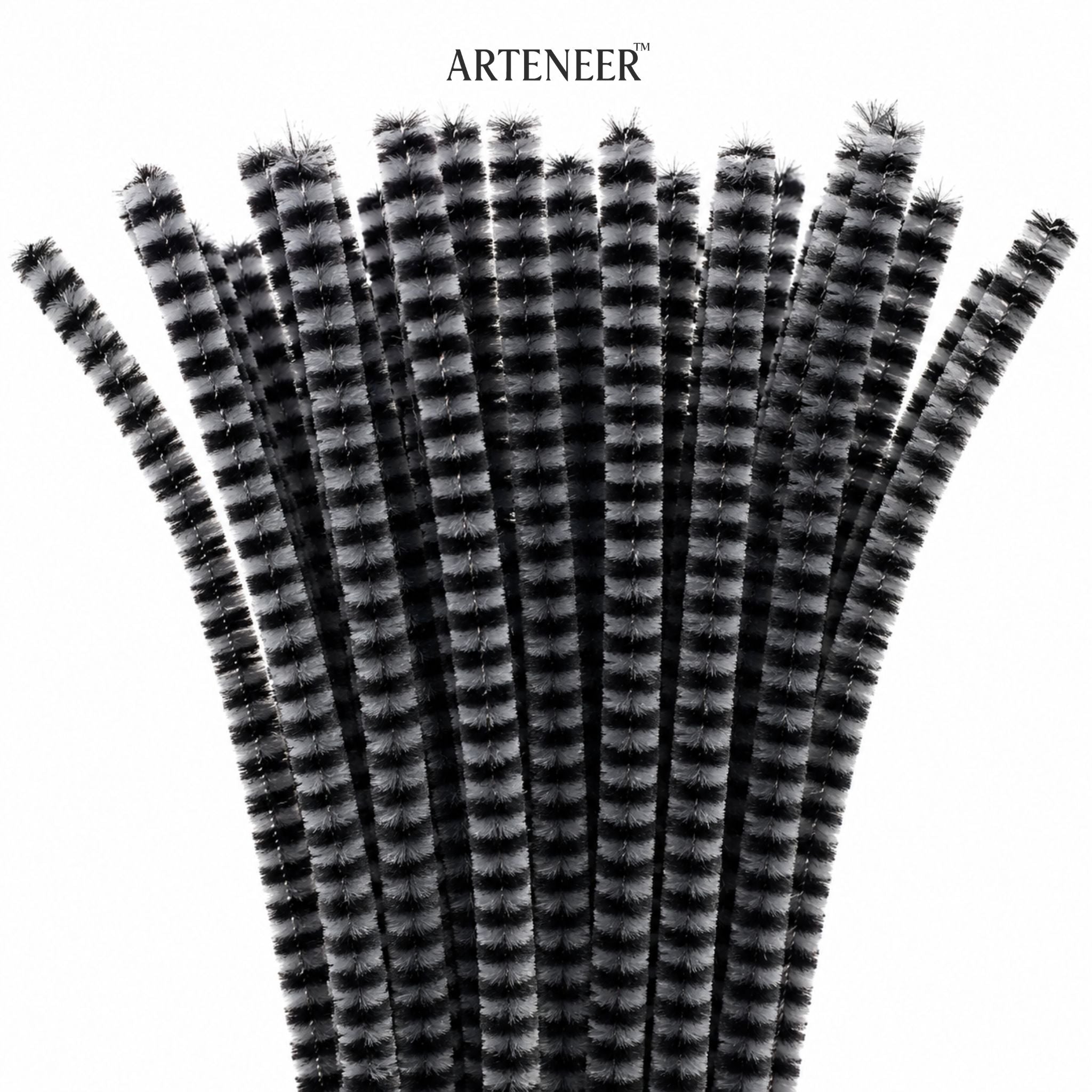 Chenille Stripe Pipe Cleaners - 6mm (12 Inch) | Pack of 100