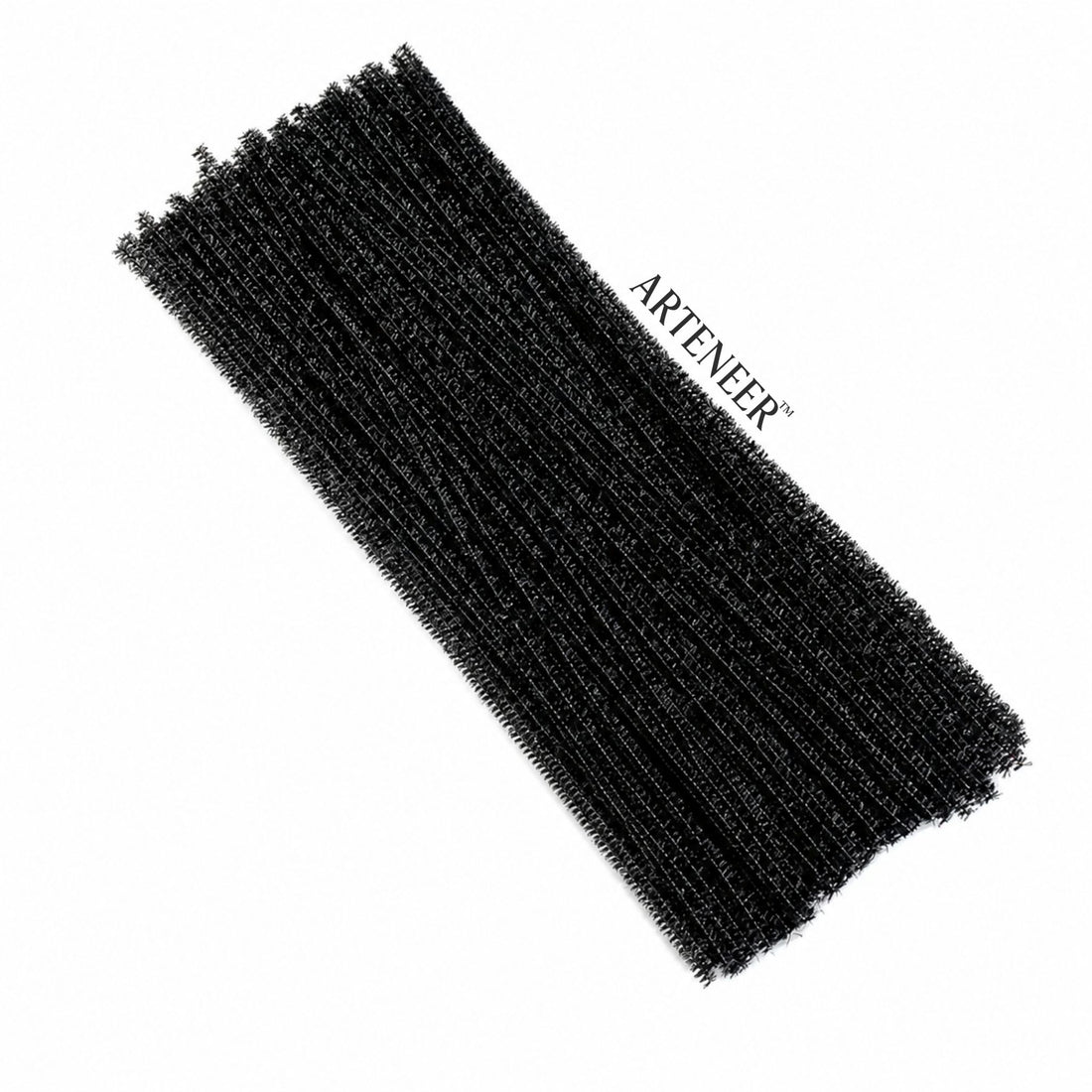Black Glitter Pipe Cleaner - 6mm (12 Inch) | Pack of 100 Piece