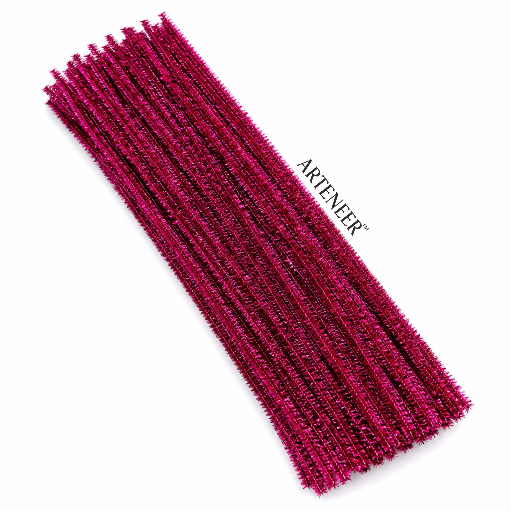 Pink Glitter Pipe Cleaner - 6mm (12 Inch) | Pack of 100 Pieces