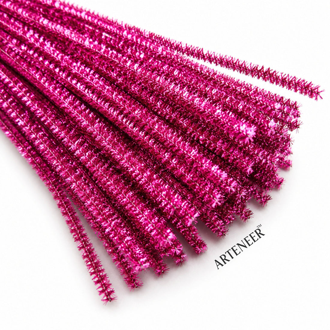 Pink Glitter Pipe Cleaner - 6mm (12 Inch) | Pack of 100 Pieces