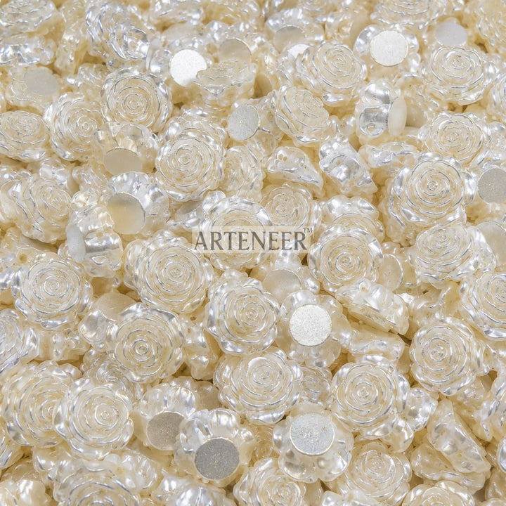Decorative white rose embellishments for bridal jewelry, wedding bouquets, and luxury handmade craft in India